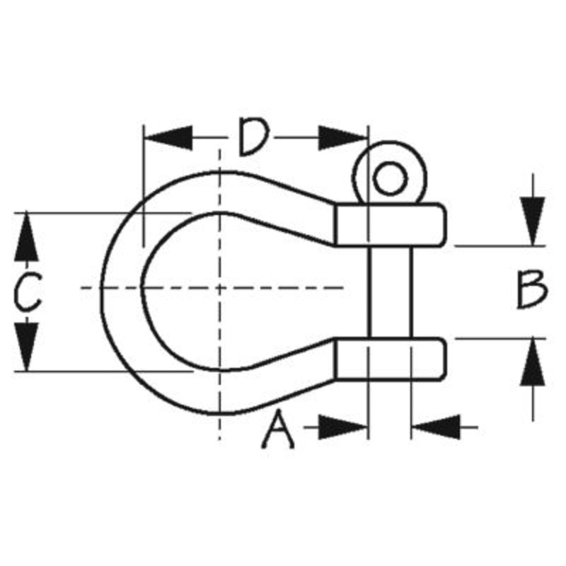 Sea-Dog Line 147228 Stainless Captive Bow Shackle, 5/16″, Bulk