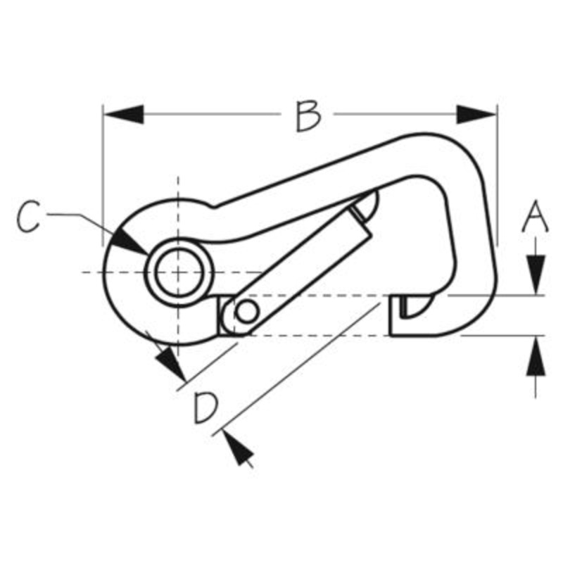Sea-Dog Line 150105-1 150105 Asymmetrical Snap w/Eye Insert – Stainless, 4″