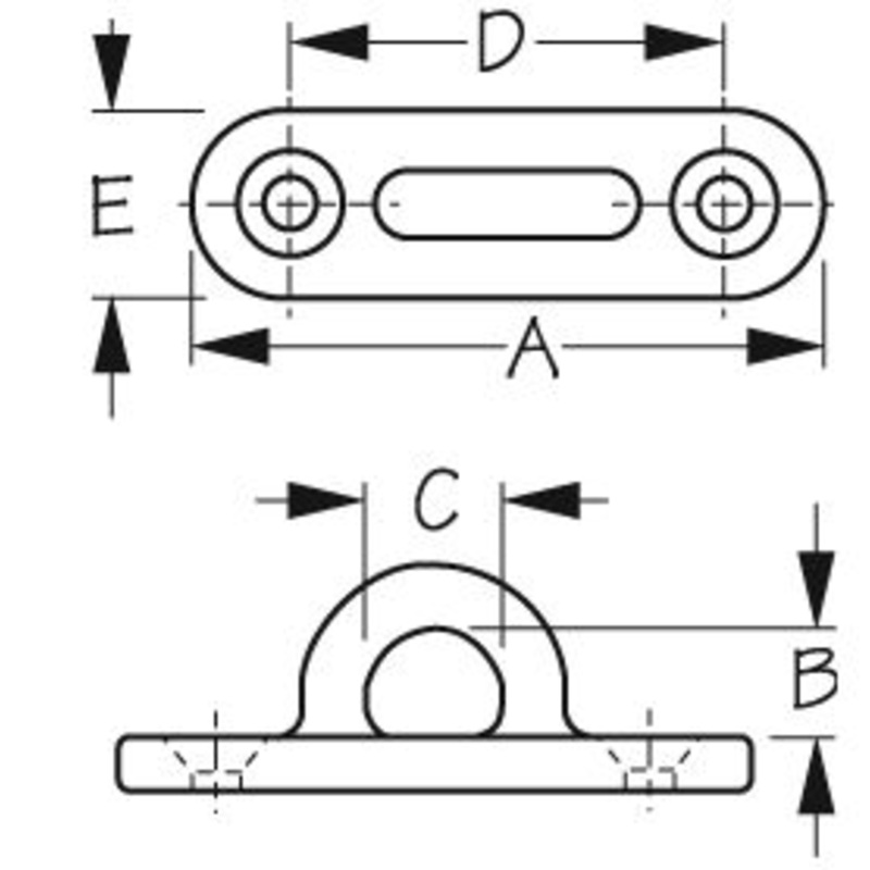 Sea-Dog Line 88722 Stainless Oblong Eye Plate-3 1