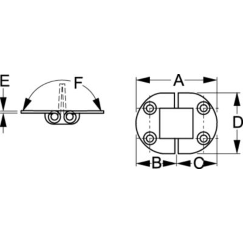 Sea-Dog Line 201555-1 201555 Round Side Two Pin Hinge, 3″ (Carded)