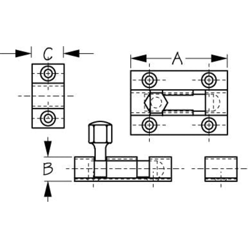 Sea-Dog Line 222500-1 2225001 Barrel Bolt, Chrome/Brass, 1-1/2″