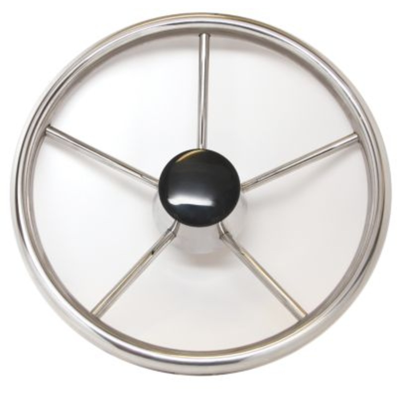 Sea-Dog Line 230211 SeaDog 11″, 5-Spoke Stainless Steering Wheel w/Plastic Center Cap, 25 Dish