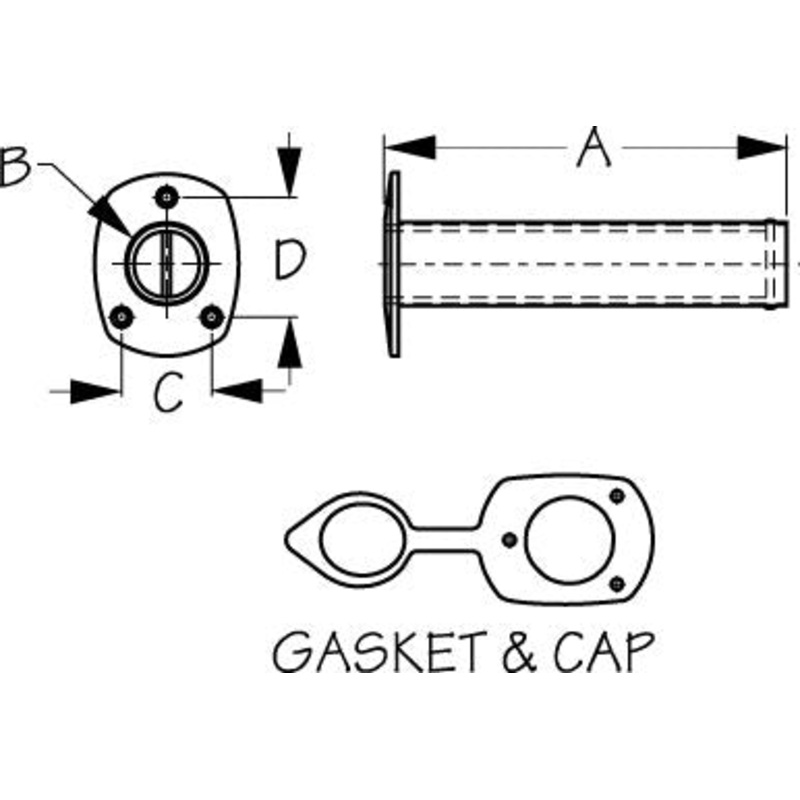 Sea-Dog Line 325173-1 Dock Edge 3251731 Economy Flush Mount Rod Holder With Cap