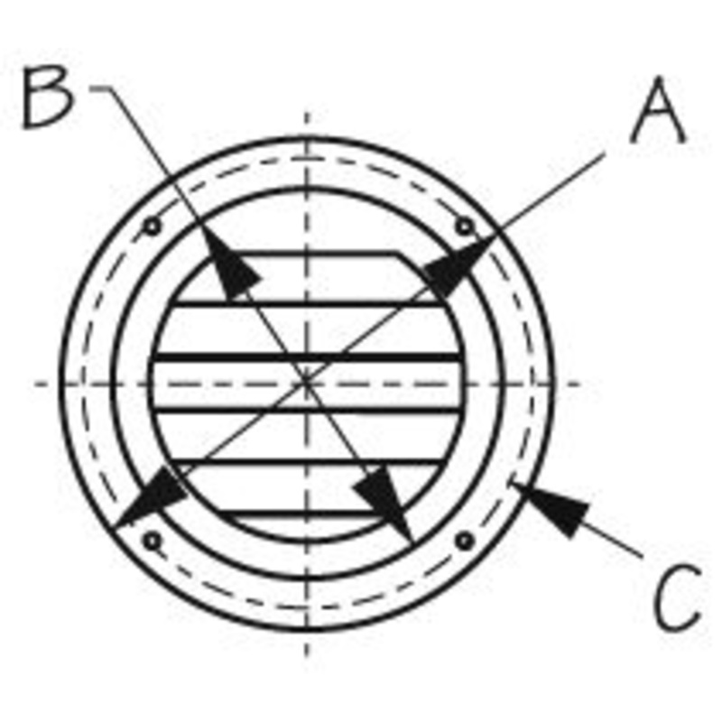 Sea-Dog Line 331424 Round Louvered Vent, 4″