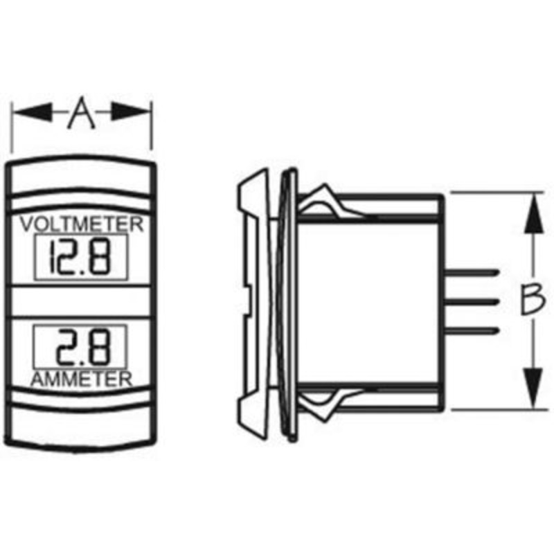 Sea-Dog Line 4216451 Seadog Dual Volt/Amp Meter – Rocker Switch Style