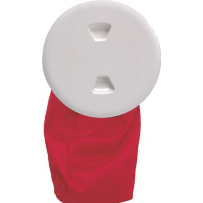Beckson DP60-BW 6″ ID Stow-Away Screw-Out Deck Plate With 12″ Storage Bag, White