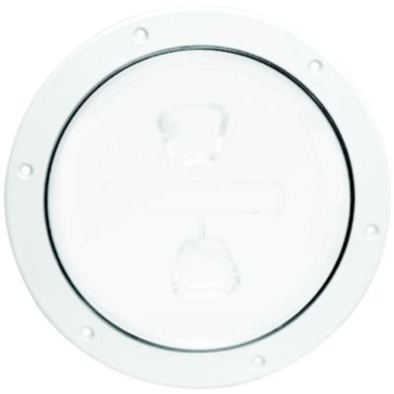 Beckson DP62-W Screw Out Deck Plate With Standard Trim Ring, Dimple Center