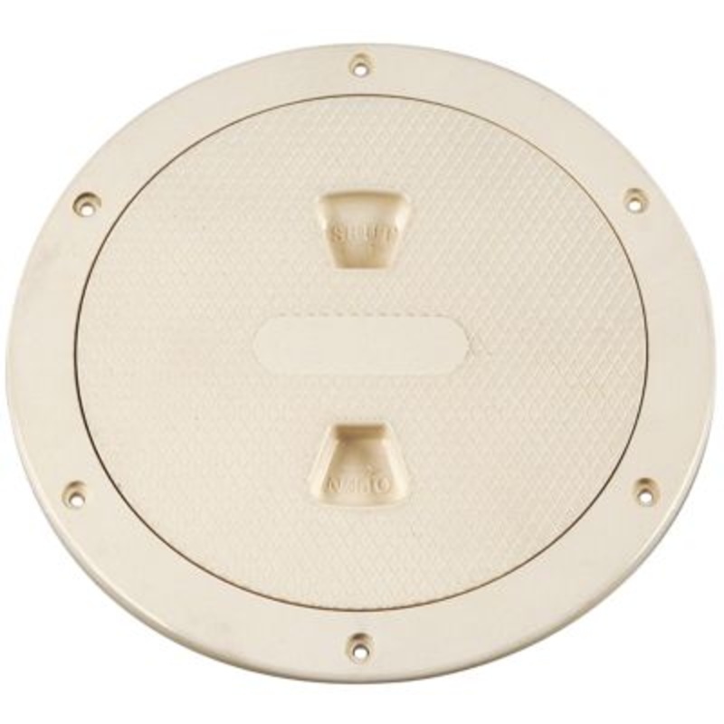 Beckson DP84N Screw Out Deck Plate With Standard Trim Ring, Diamond Center