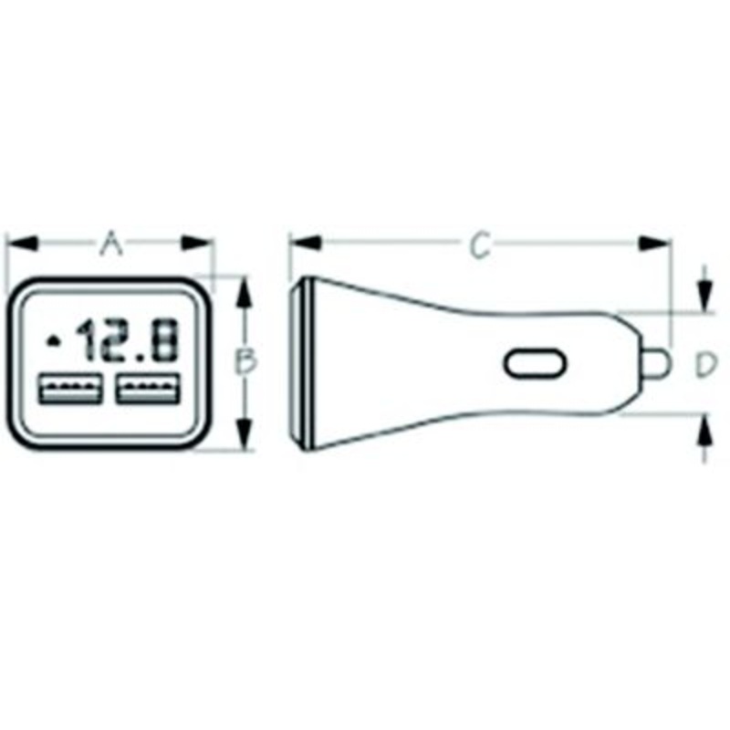 Sea-Dog Line 4265131 Seadog Double USB Power Plug w/Voltage & Amp Meter
