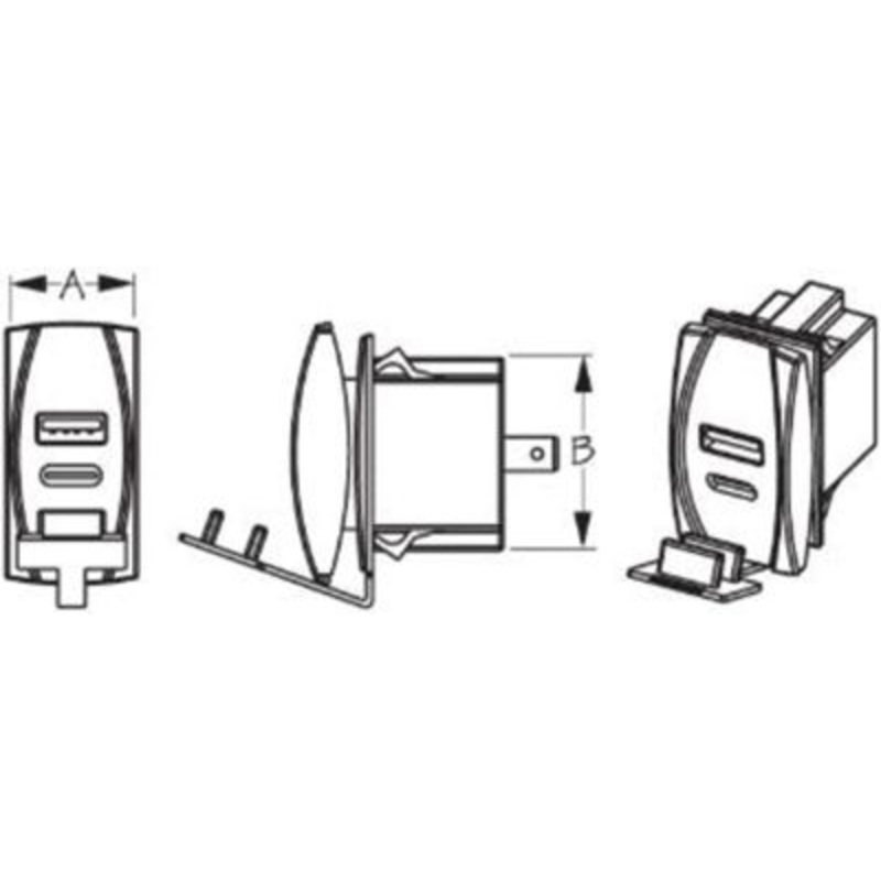 Sea-Dog Line 426521-1 4265211 USB & USB-C Rocker Switch Style Power Socket