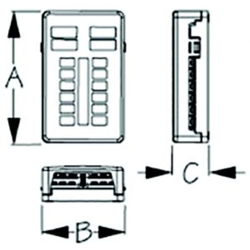 Sea-Dog Line 445188-1 SeaDog 4451881 Fuse Block w/Negative Buss & Led Indicator Lights, 12-Terminals
