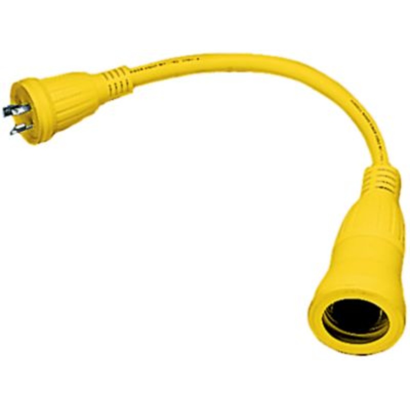 Hubbell HBL61CM56 Yellow Twist Lock Female to Male Adapter