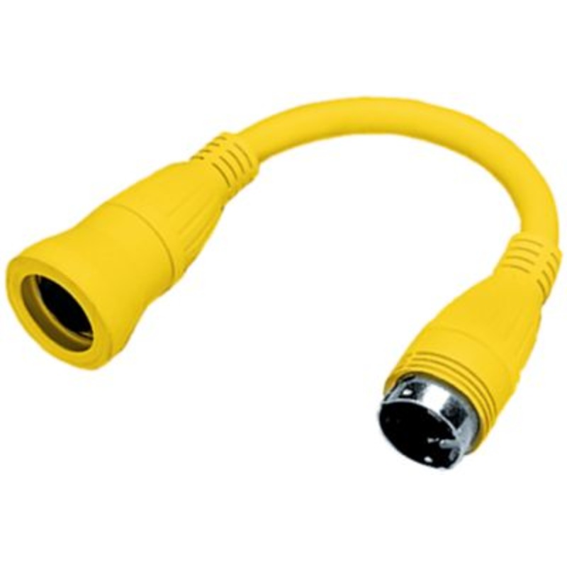 Hubbell HBL61CM71 Yellow Twist Lock Female to Male Adapter