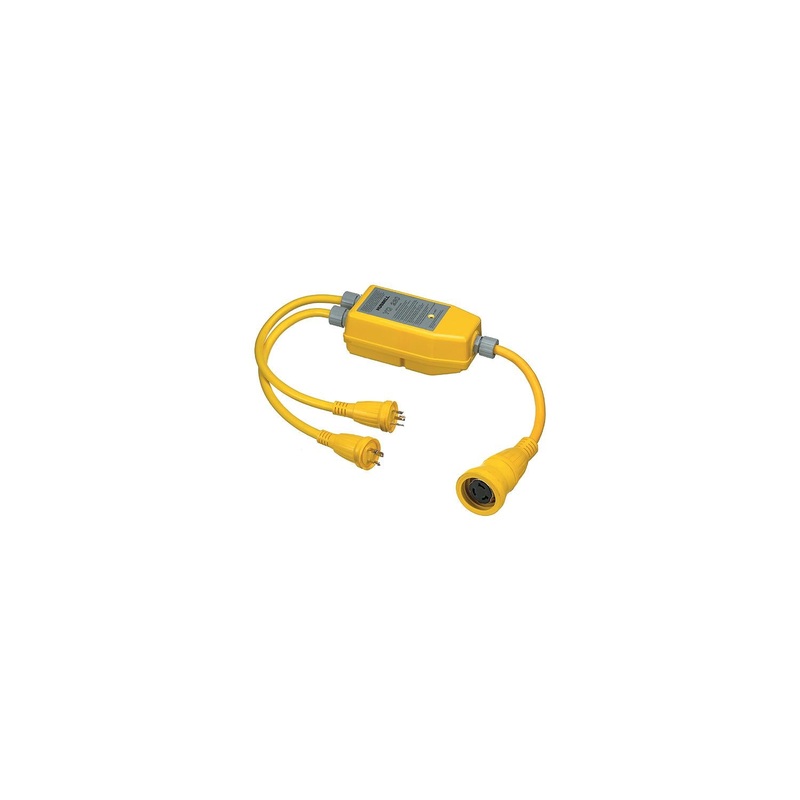 Hubbell YQ230 Yellow Intelligent “Y” (1) 50A 125V/250V Female to (2) 30A 125V Male Adapters