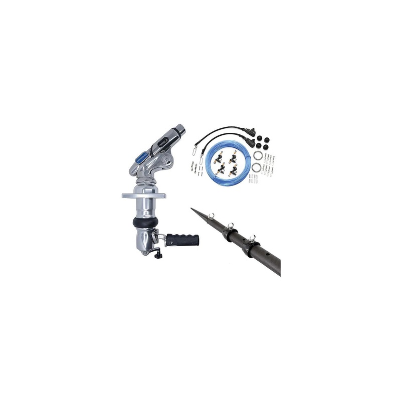 Tigress 88679-02 8867902 XD Crank Top Mount Carbon Fiber Outrigger System, 18′, Black/Black Tip, 1 pr.