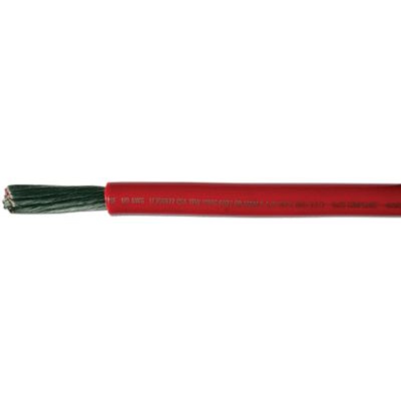 Cobra Wire and Cable A2002T0125FT Tinned Copper Battery Cable, 2 AWG, 25′, Red