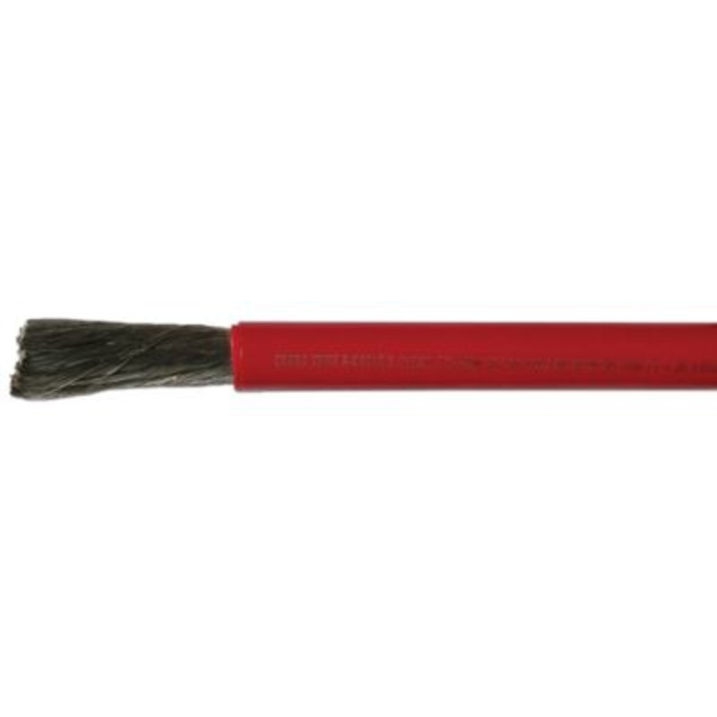 Cobra Wire and Cable A2120T01025FT Tinned Copper Battery Cable, 2/0, 25′, Red