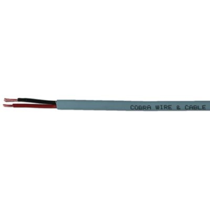 Cobra Wire and Cable B7G16B21100FT Bare Copper Duplex Wire, 16/2, 100′, Gray