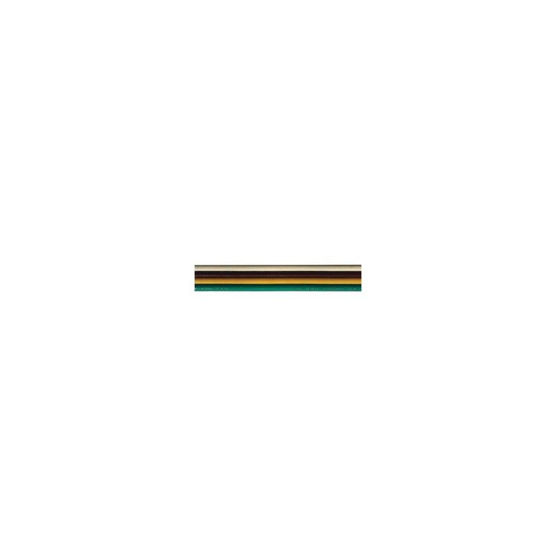 Cobra Wire and Cable B8018TU110100FT Tinned Copper Bonded Ribbon Cable, 18 Gauge, 4-wire, 100′, White/Brown/Yellow/Green