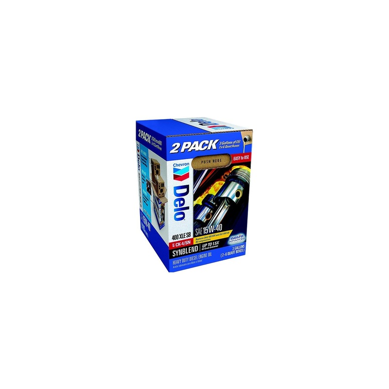 Chevron 257004695 Delo 400 XLE Synthetic Blend 15W40 Oil, 3 Gal., 6 Qt boxes x2