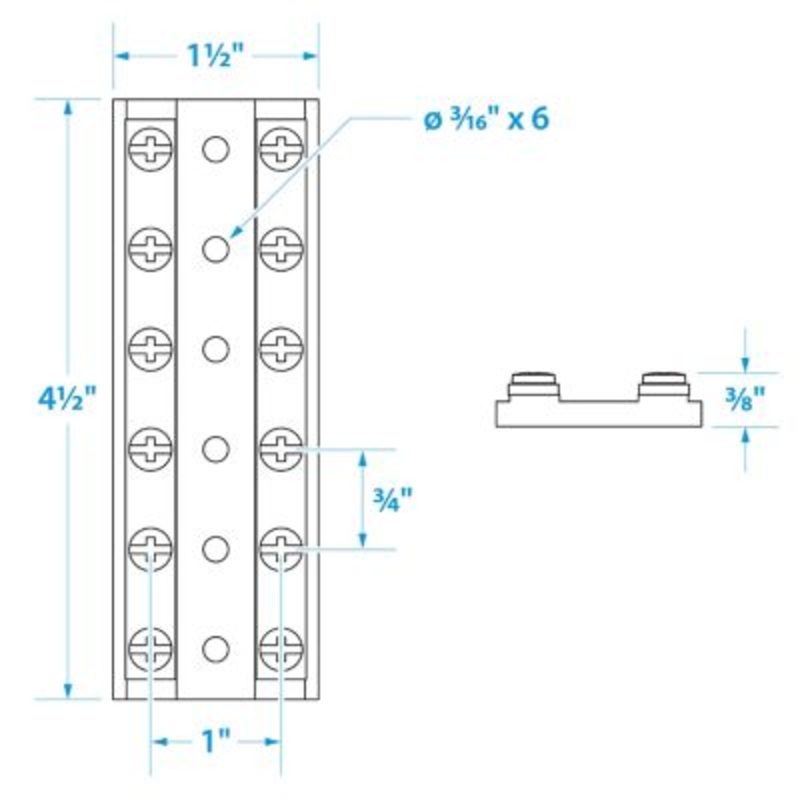 Seachoice 13531 Seachoice13531 Terminal Block With Brass Hardware