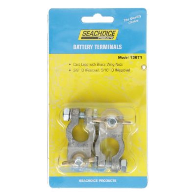 Seachoice 13671 Battery Terminal Set (Includes 3/8″ Positive and 5/16″ Negative)