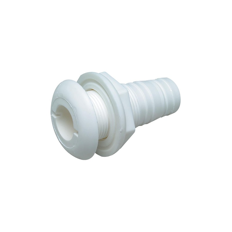 Seachoice 18090 1-1/8″ White Plastic Thru-Hull w/Broad Flange