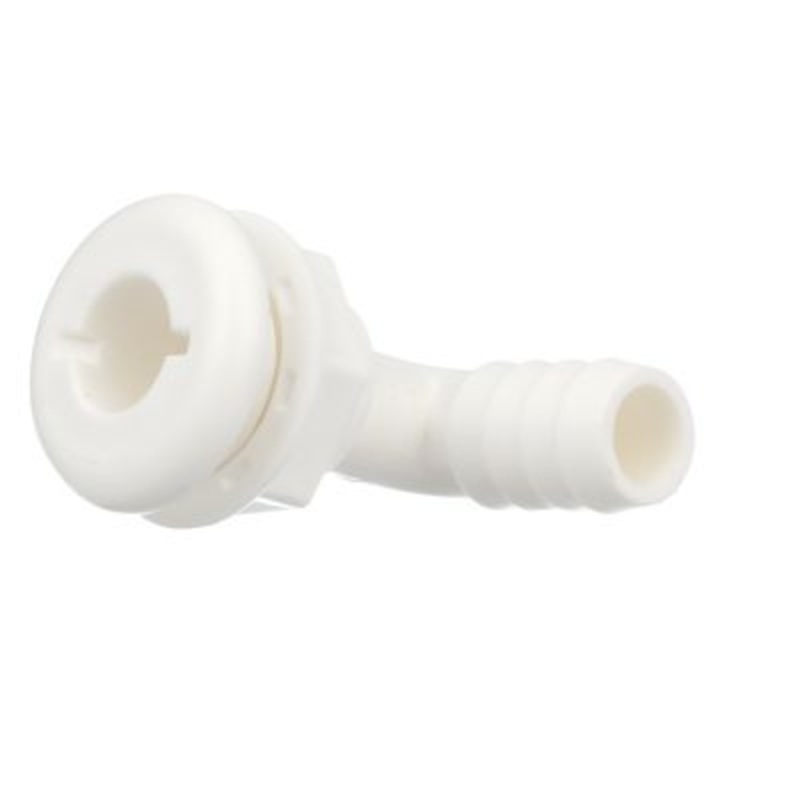 Seachoice 50-18131 90 Degree Plastic Thru-Hull, One Nut Application, White