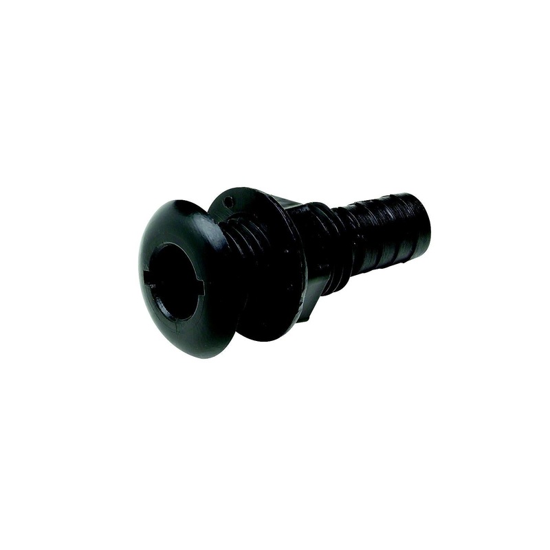 Seachoice 50-18151 3/4″ Black Plastic Thru-Hull w/Broad Flange