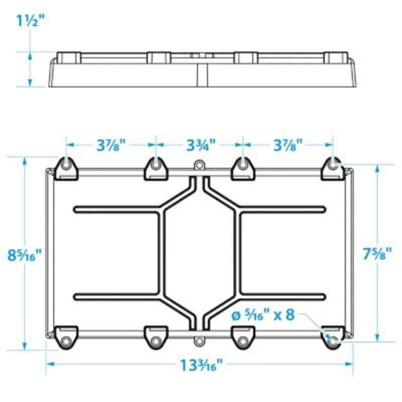 Seachoice 50-22071 22071 Battery Tray With Stainless Steel Hold Down Rods