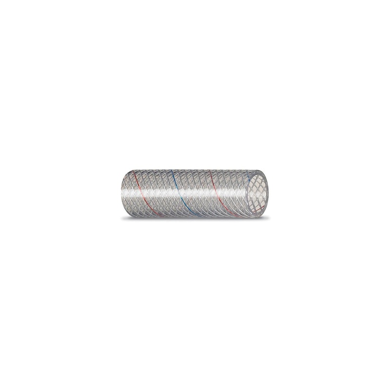 Seachoice 162-0386 23541 Clear Reinforced PVC Tubing w/Red & Blue Tracer – 162 Series 3/8″ x 50′