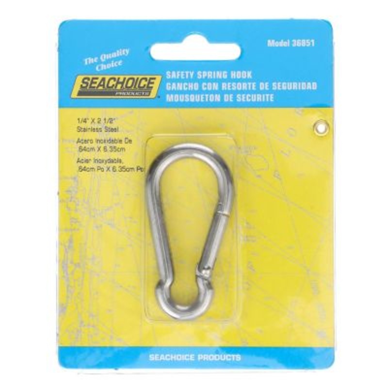 Seachoice 36851 Stainless Steel Safety Spring Hook