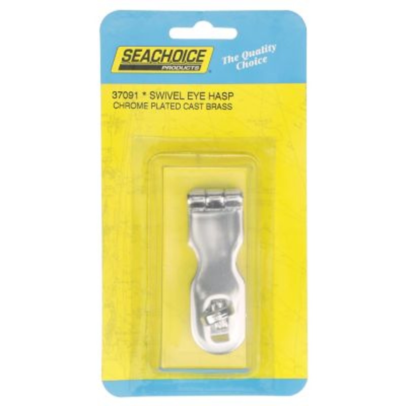 Seachoice 37091 Chrome Plated Brass Swivel Eye Hasp 3″