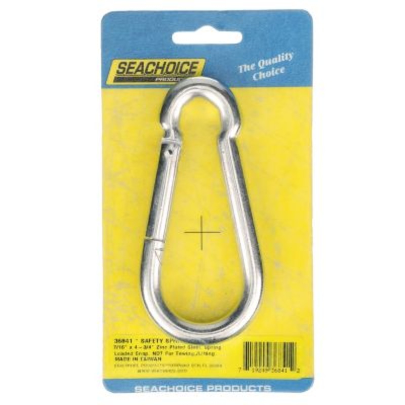 Seachoice 50-36841 Zinc Plated Steel Safety Spring Hook 7/16″ x 4-3/4″