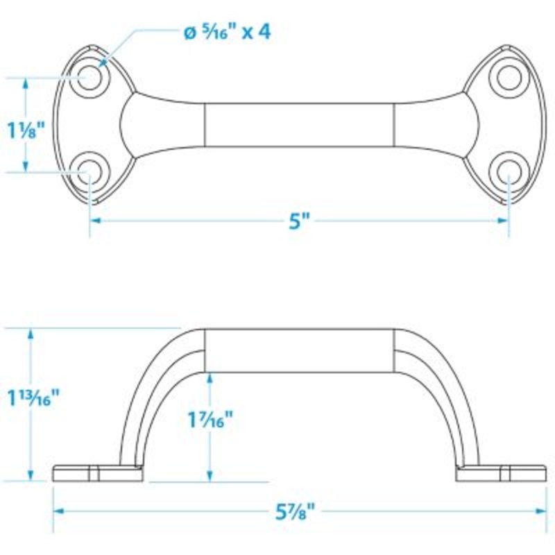 Seachoice 50-37501 Chrome Plated Zinc Transom Handle 6″