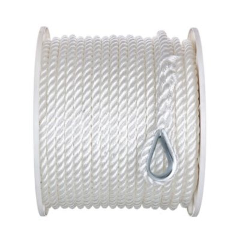 Seachoice 40751 3-Strand Twisted Nylon Anchor Line – White, 1/2″ x 200′