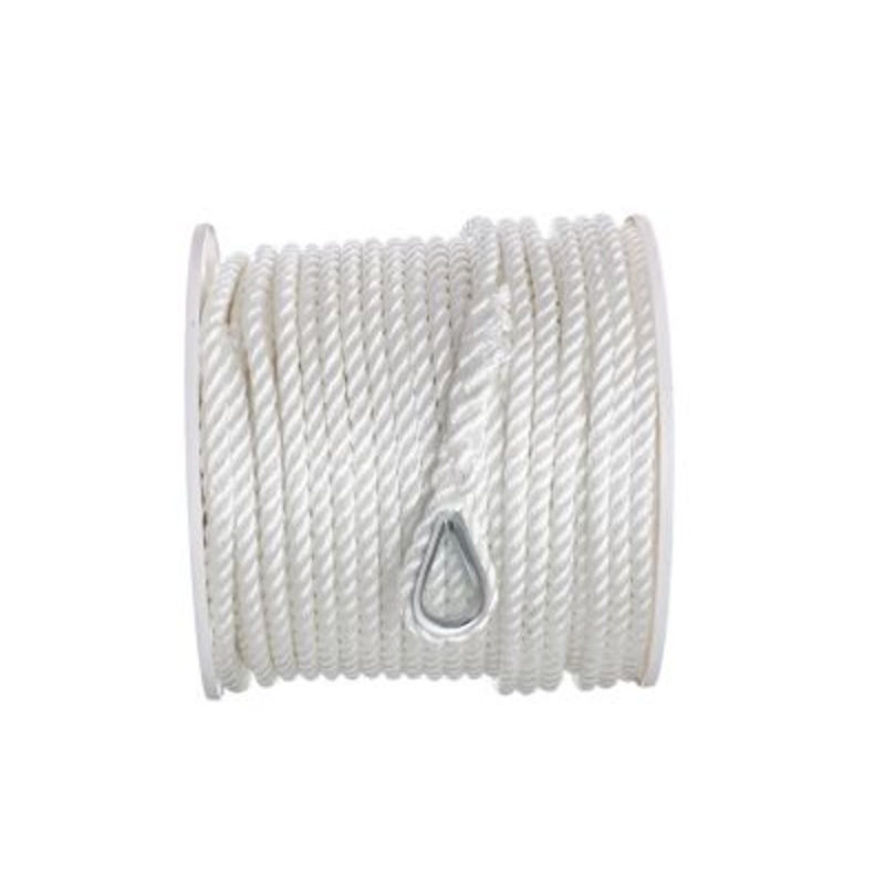 Seachoice 40781 3-Strand Twisted Nylon Anchor Line – White, 1/2″ x 250′
