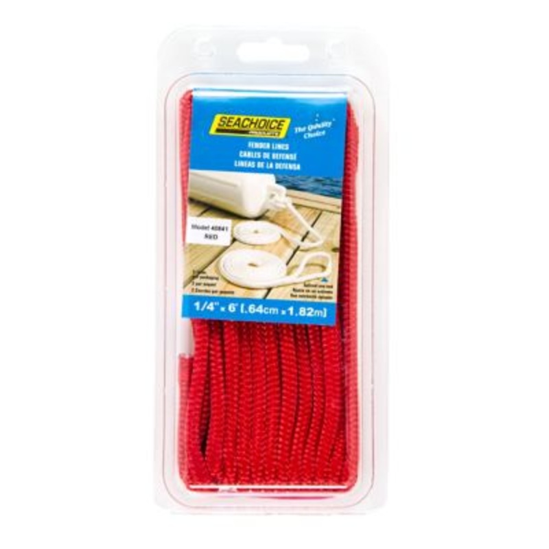 Seachoice 40841 Double Braided Nylon Fender Line (2 Per Pack)