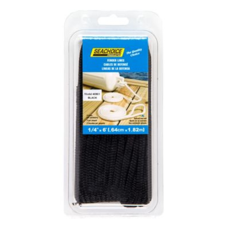 Seachoice 40861 Double Braided Nylon Fender Line (2 Per Pack)