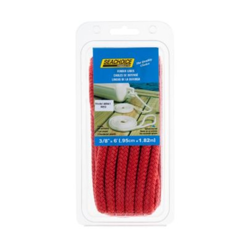 Seachoice 40941 Double Braided Nylon Fender Line (2 Per Pack)