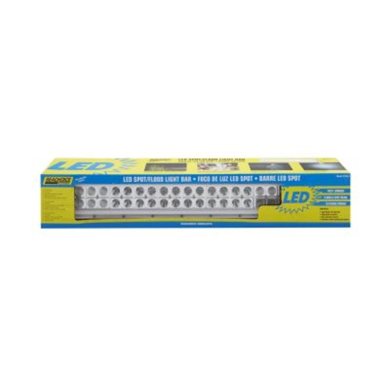 Seachoice UCL20CWSCH 51673 LED Spot/Flood Light Bar, Black Housing, 40 LEDs, 21.26″, 12/24V