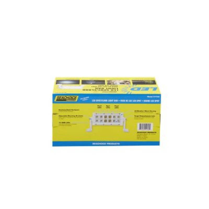 Seachoice UCL23CWSCH 51703 LED Spot/Flood Light Bar, White Housing, 12 LEDs, 7.25″, 12/24V