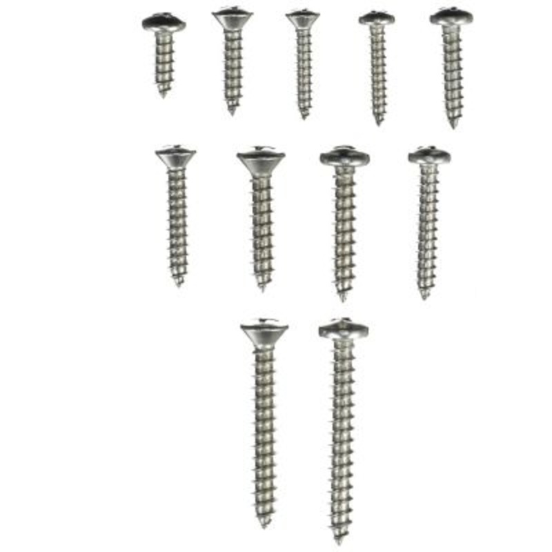 Seachoice KP5575SC Stainless Steel Tapping Screw Kit – 72 Piece