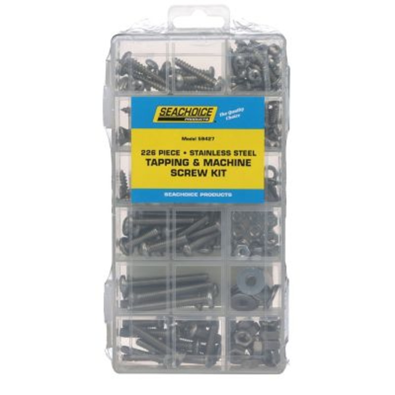 Seachoice KP5577SC Stainless Steel Tapping And Machine Screw Kit – 226 Piece