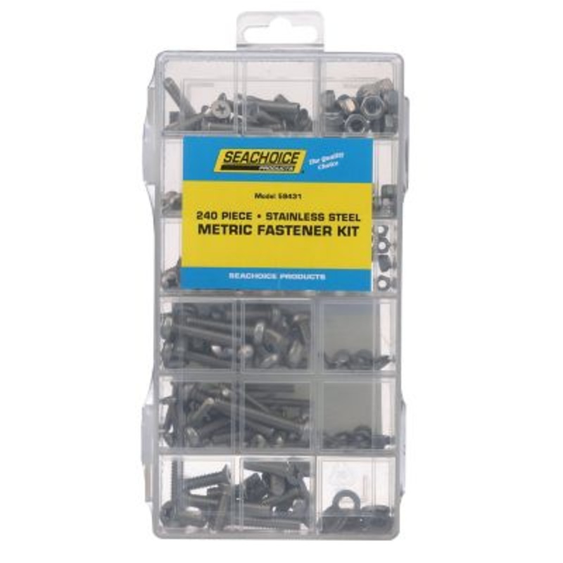 Seachoice KP9083SC Stainless Steel Metric Machine Screw Kit – 240 Piece