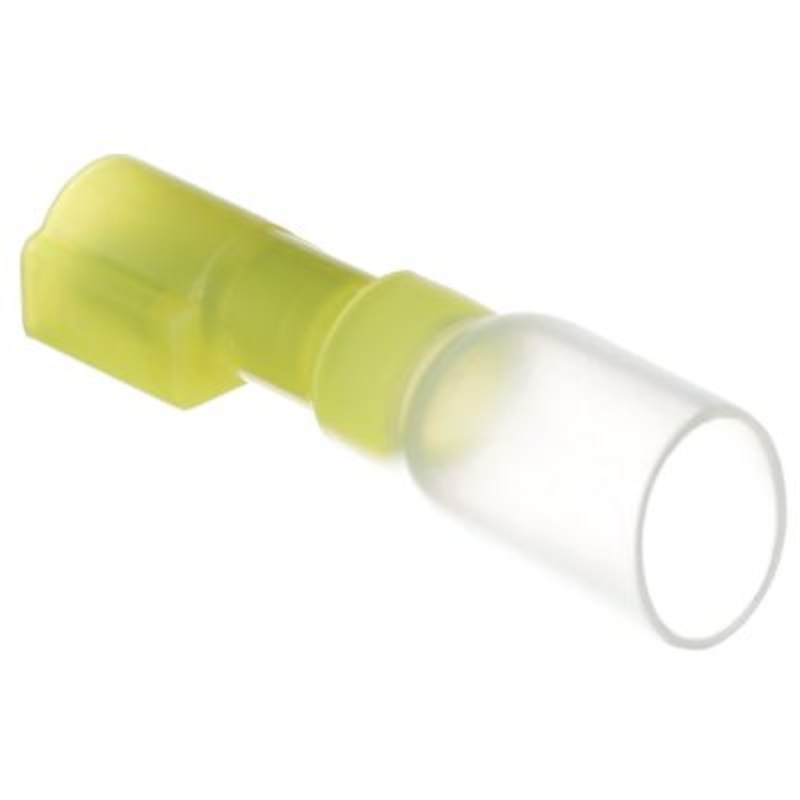 Seachoice 60321 3-to-1 Heat Shrink Insulated Quick Disconnect, 12-10 Ga., 0.250″ Male, Yellow, 25-Pack