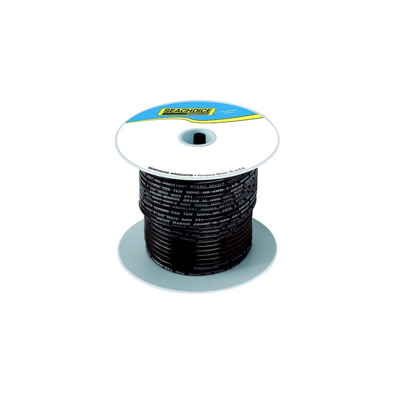 Seachoice 50-63113 63113 Tinned Copper Marine Wire, 14 AWG, Brown, 100′