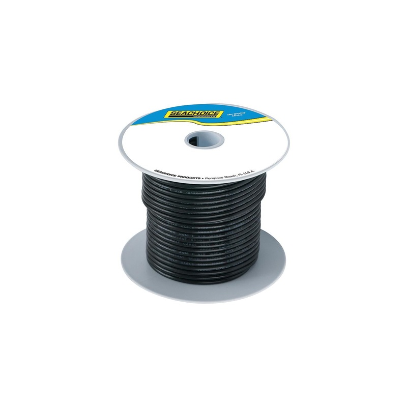 Seachoice 50-63123 63123 Tinned Copper Marine Wire, 16 AWG, Black, 250′