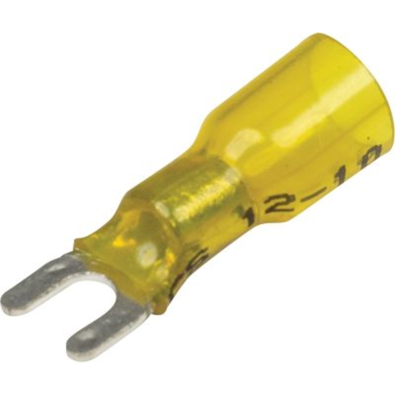 Seachoice 64043 3-To-1 Heat Shrink Spade Terminal – 12-10 Ga., #10 Stud, 25/Bag