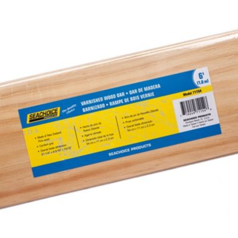 Seachoice 71154 Premium Varnished Oar With Comfort Grip, 6′